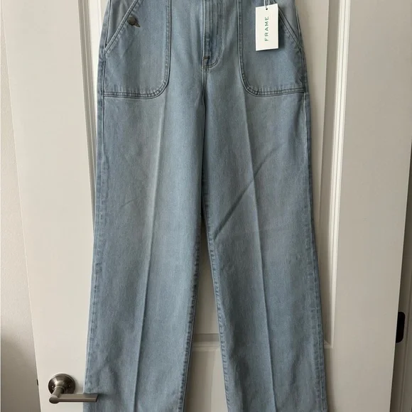 FRAME Ali Wide Leg Triple Waist Tie Jeans Size 27 wideleg, barrel, bell bottoms - Picture 3 of 15